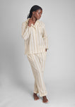Bishop Pajama Set in Sand & Cream Stripe