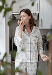 Sleepy Jones x The New Yorker – The Marina Pajama Set in Dozin' Bagels Cream