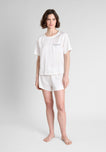 Leonora Short Set in White Washable Silk