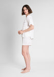 Leonora Short Set in White Washable Silk