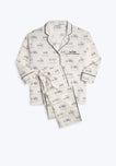Sleepy Jones x The New Yorker – The Marina Pajama Set in Dozin' Bagels Cream