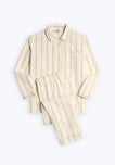 Bishop Pajama Set in Sand & Cream Stripe