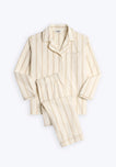 Bishop Pajama Set in Sand & Cream Stripe