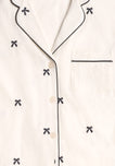 Marina Pajama Set in Navy Embroidered Bows