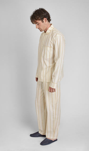 Lowell Pajama Set in Sand & Cream Stripe