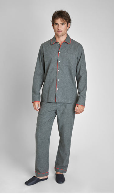 Henry Pajama Set in Charcoal Grey Flannel