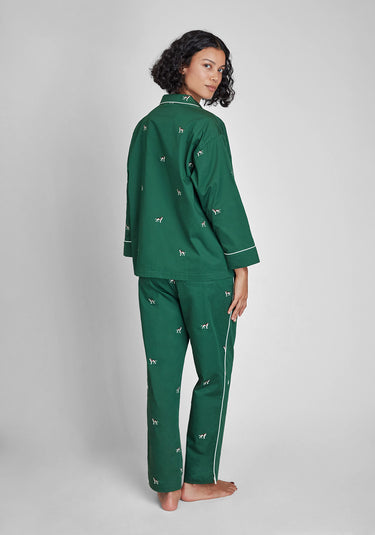 Marina Pajama Set in Embroidered Hounds