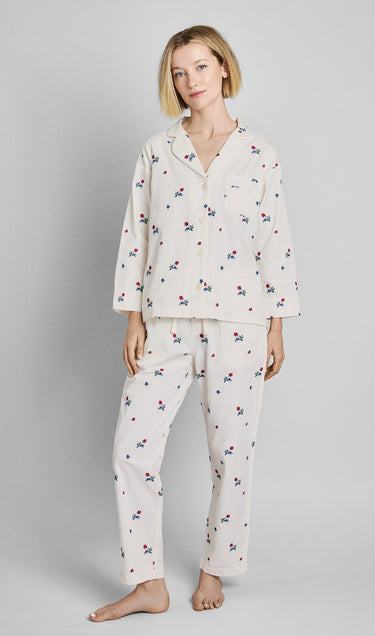 Marina Pajama Set in Embroidered Posy