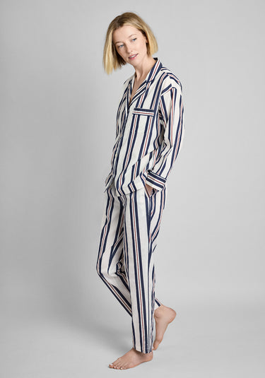 Marina Pajama Set in Nautical Regimental Stripe
