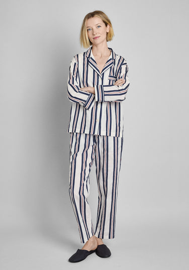 Marina Pajama Set in Nautical Regimental Stripe