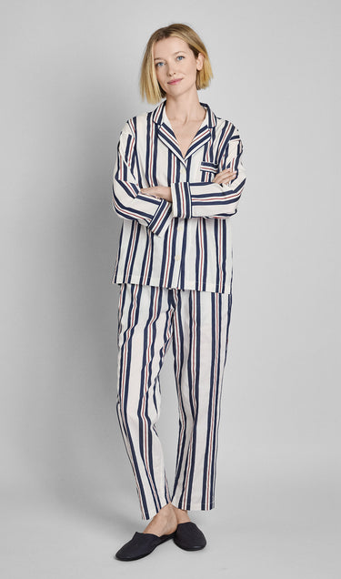 Marina Pajama Set in Nautical Regimental Stripe