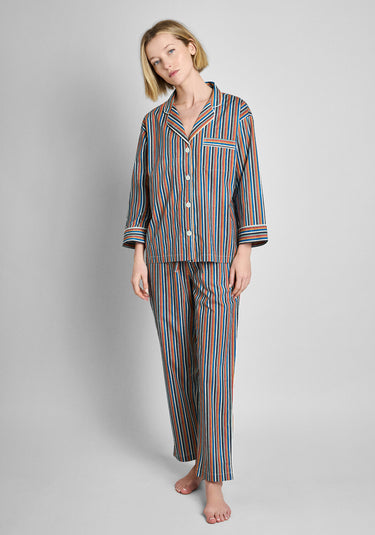 Marina Pajama Set in Woodblock Stripe