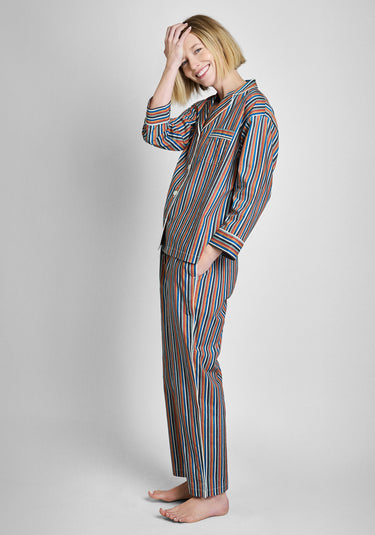 Marina Pajama Set in Woodblock Stripe