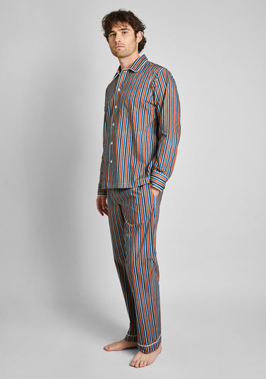 Henry Pajama Set in Woodblock Stripe
