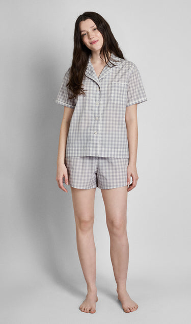 Corita Set in Large Grey Gingham