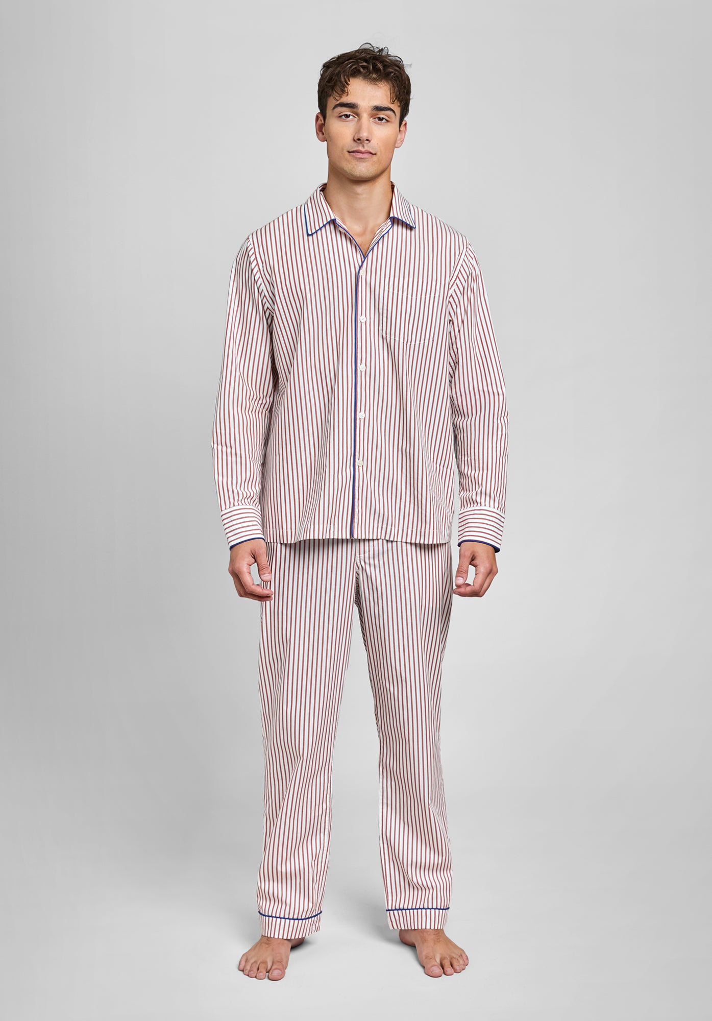 Henry Pajama Set in Burgundy Stripe – Sleepy Jones