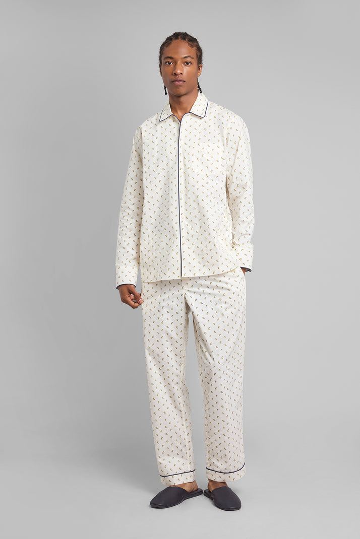 Henry Pajama Set in Yellow & Plum Paisley