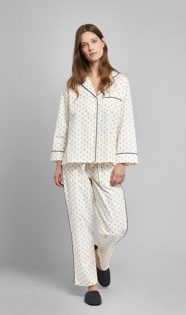Marina Pajama Set in Yellow & Plum Paisley