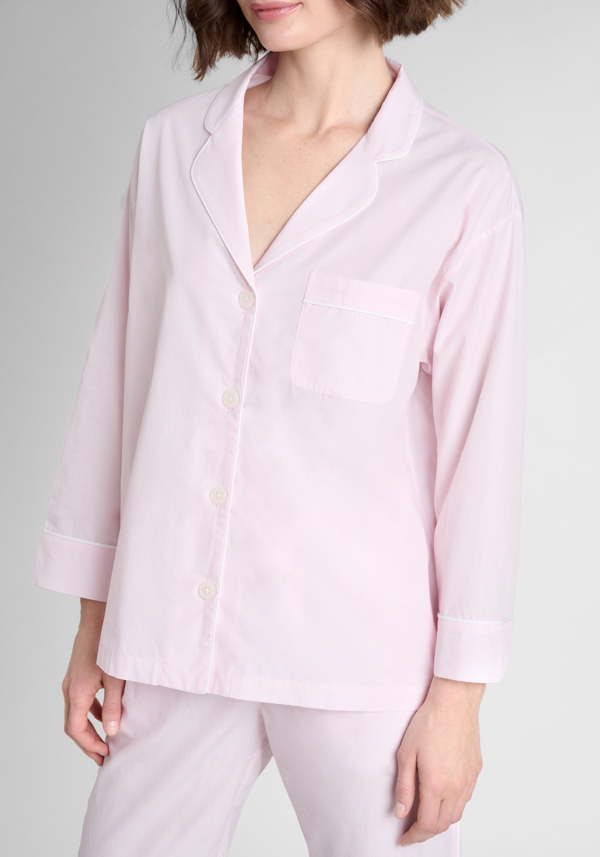 Marina Pajama Set in Pink End on End – Sleepy Jones