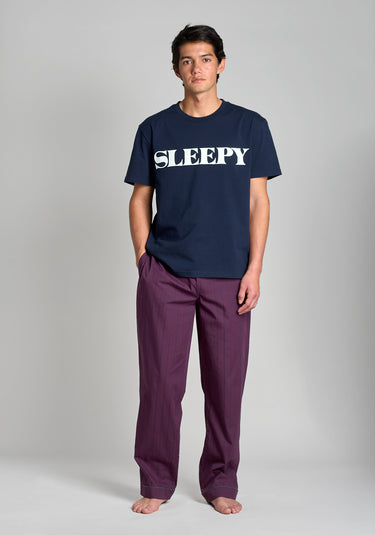 Marcel Pajama Pant in Plum Pinstripe