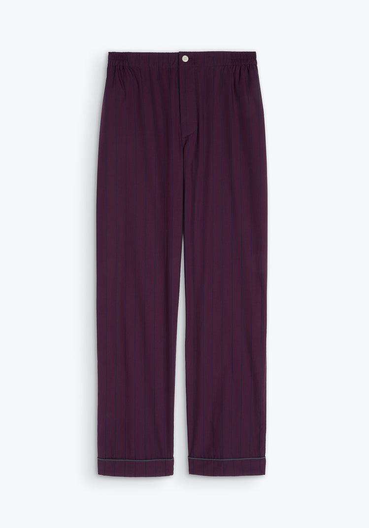 Marcel Pajama Pant in Plum Pinstripe