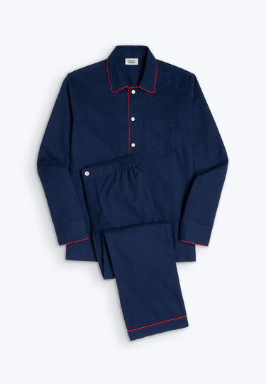 Henry Pajama Set in Navy Flannel