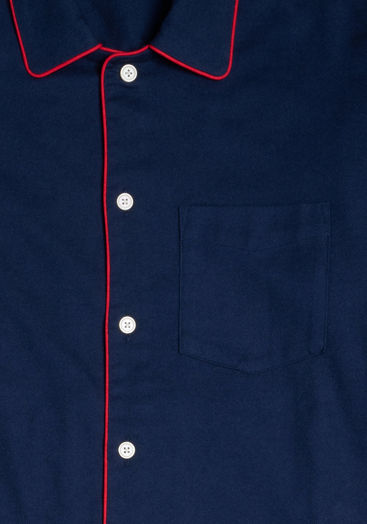 Henry Pajama Set in Navy Flannel