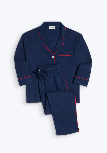 Marina Pajama Set in Navy Flannel