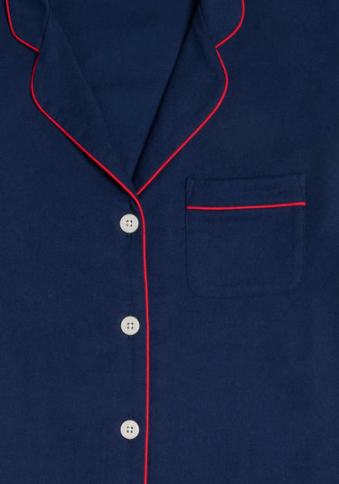 Marina Pajama Set in Navy Flannel