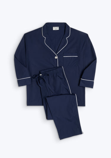 Sleepy Jones x goop Marina Pajama Set in Navy Poplin