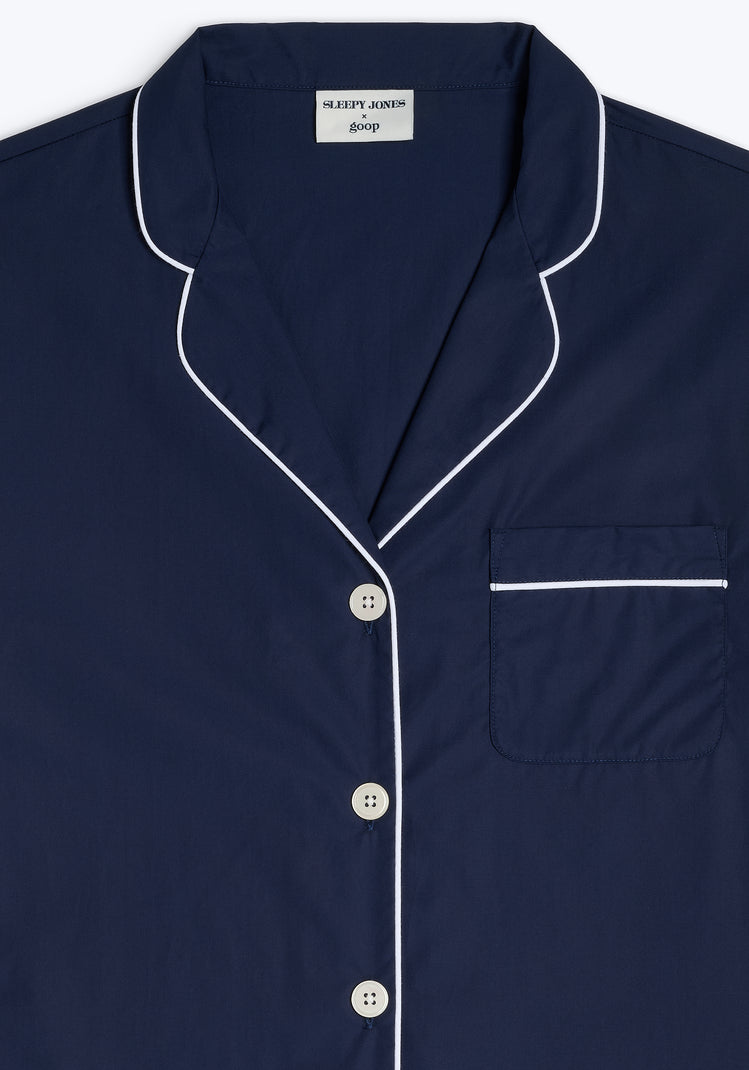 Sleepy Jones x goop Marina Pajama Set in Navy Poplin