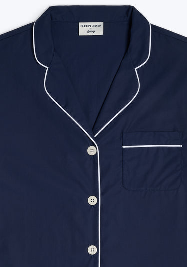 Sleepy Jones x goop Marina Pajama Set in Navy Poplin