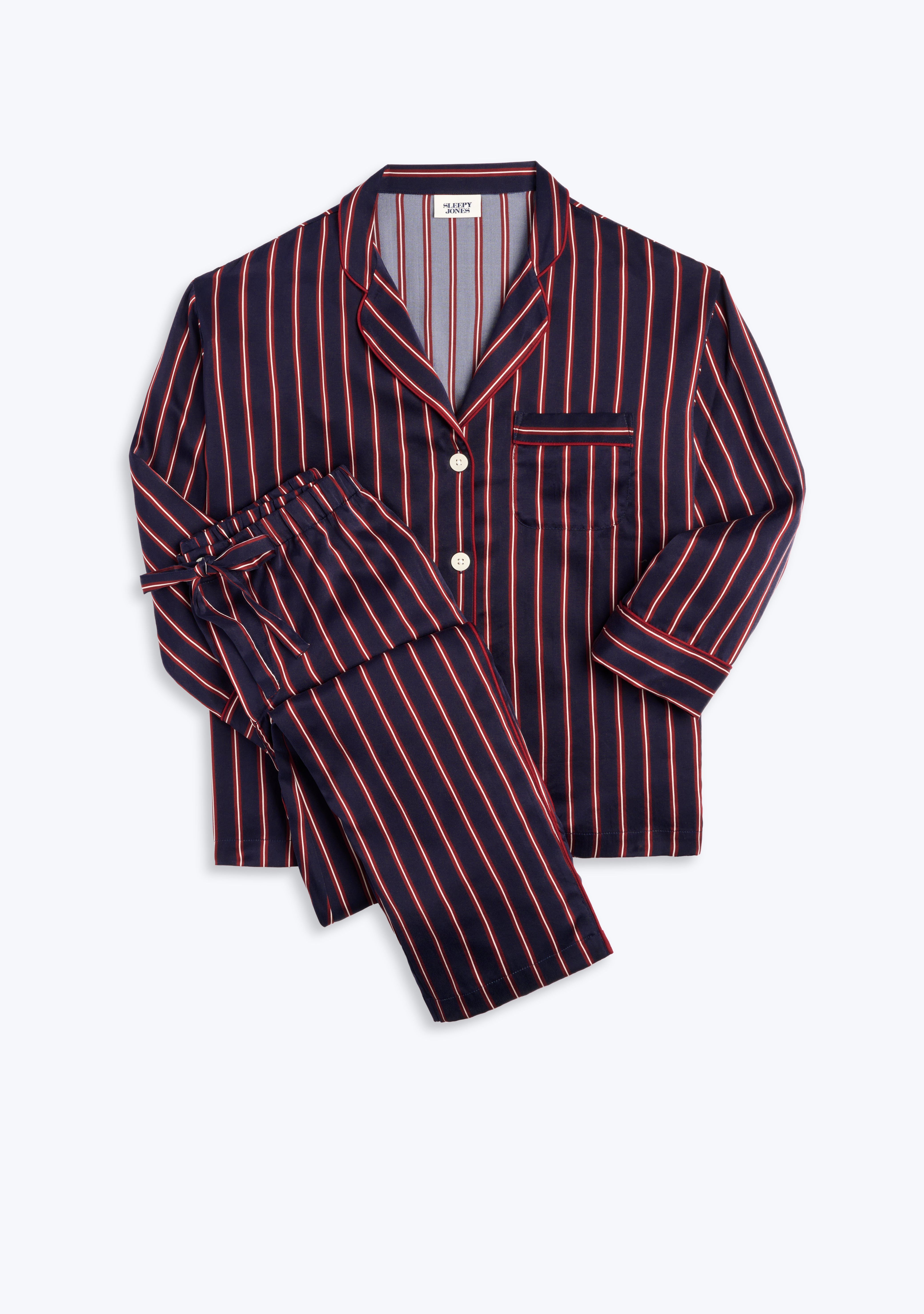 Mens red striped online pajamas