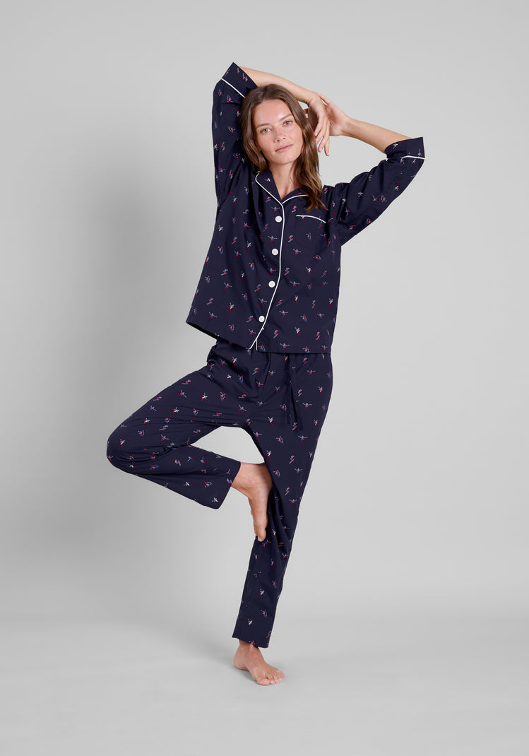 SLEEPY JONES  Marina Pajama Set in Green, Navy, & Cream Shadow Stripe –  Sleepy Jones