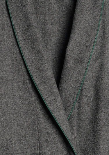 Agnelli Smoking Jacket in Charcoal Grey Flannel