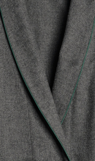 Agnelli Smoking Jacket in Charcoal Grey Flannel