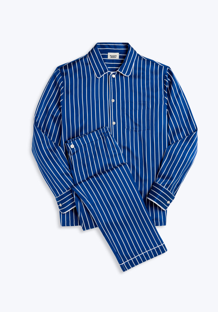 Washable Silk Striped Sleep Shirt