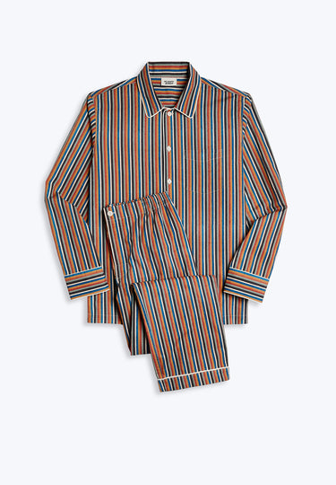 Henry Pajama Set in Woodblock Stripe
