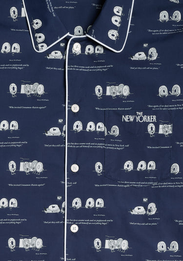 Sleepy Jones x The New Yorker – The Henry Pajama Set in Dozin' Bagels Navy