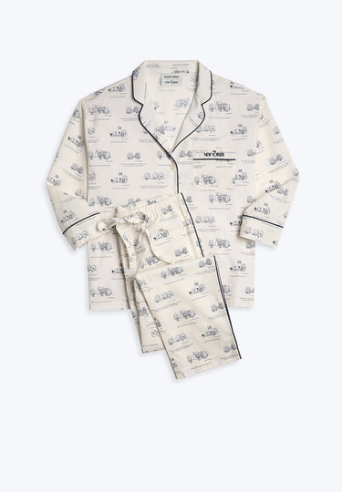 Sleepy Jones x The New Yorker – The Marina Pajama Set in Dozin' Bagels Cream