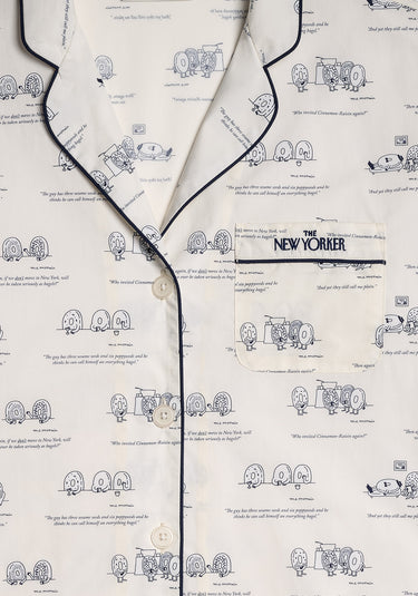 Sleepy Jones x The New Yorker – The Marina Pajama Set in Dozin' Bagels Cream