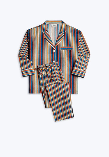 Marina Pajama Set in Woodblock Stripe