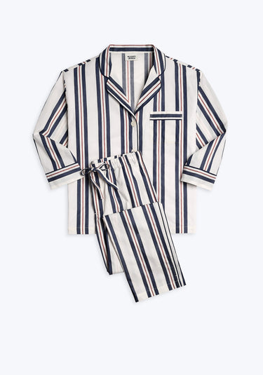 Marina Pajama Set in Nautical Regimental Stripe
