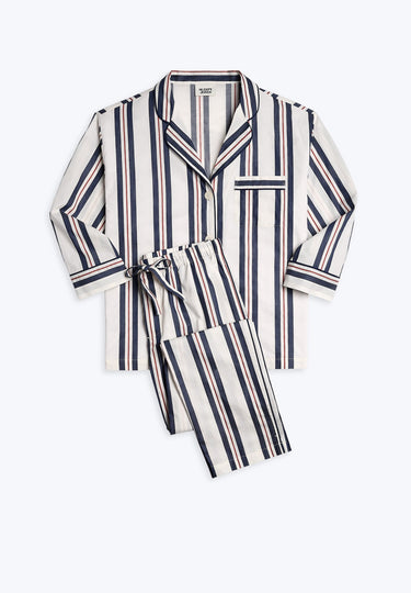 Marina Pajama Set in Nautical Regimental Stripe