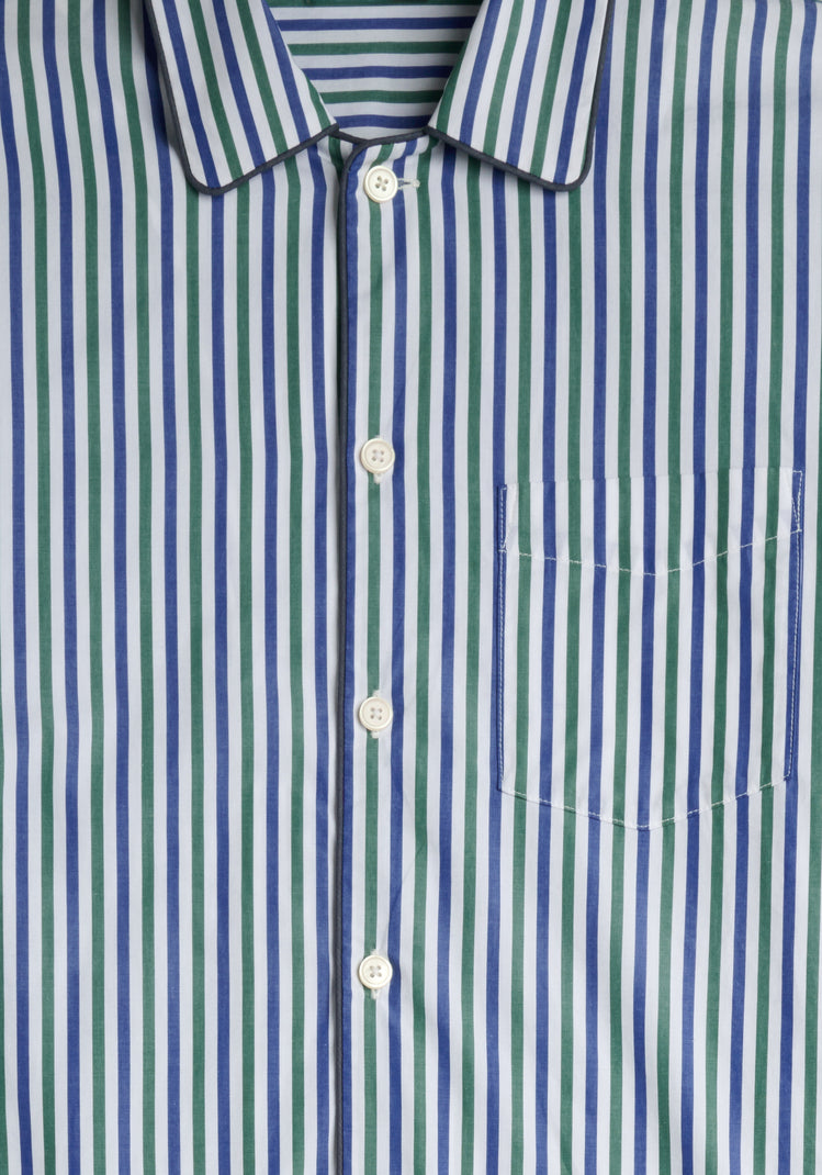Henry Pajama Set in Green & Blue Multistripe