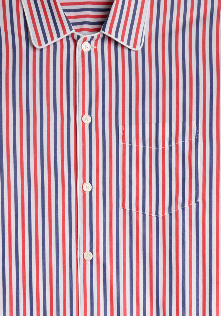 Henry Pajama Set in Red & Blue Multistripe