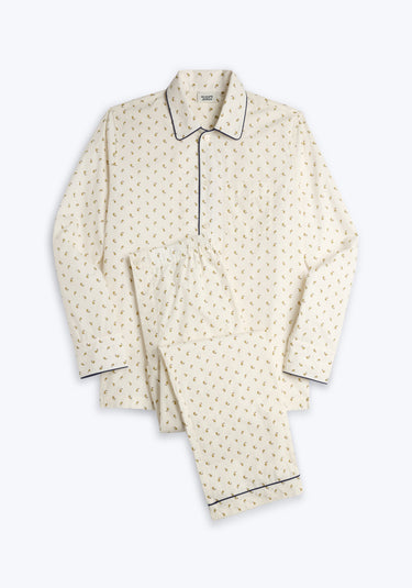 Henry Pajama Set in Yellow & Plum Paisley