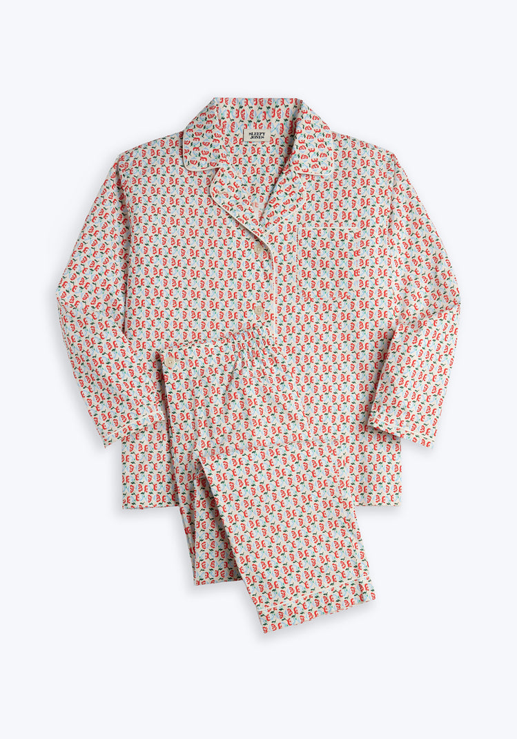Bishop Pajama Set in Rose Block