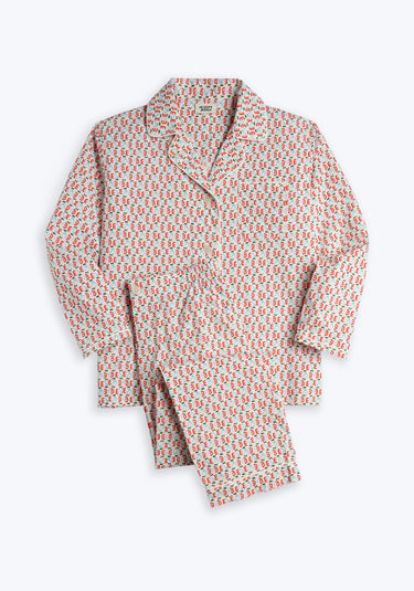 Bishop Pajama Set in Rose Block