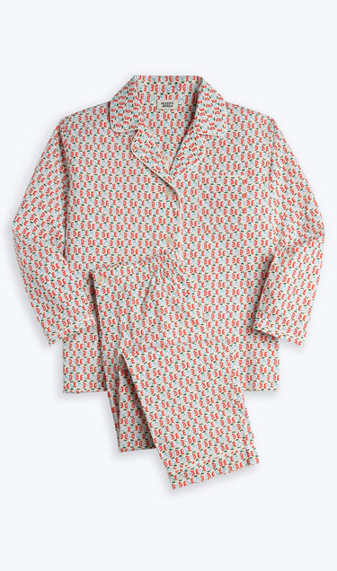 Bishop Pajama Set in Rose Block